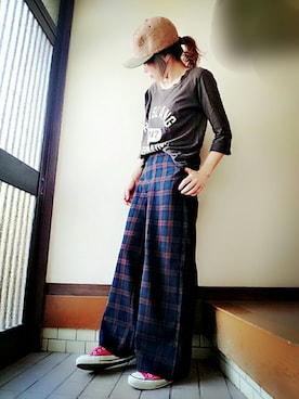 「SEVENDAYS=SUNDAY（セブンデイズサンデイ）のアイテム（キャップ）」を使った、＊心愛＊ココさん（レディース・160cm）の秋コーディネート