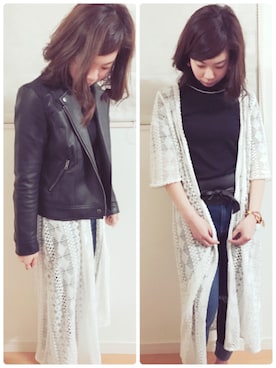 「サッシュベルト」｜「アイテム（その他アウター）」を使った、y❤︎aさん（レディース・153cm）の春コーディネート