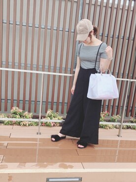 「3can4on（サンカンシオン）のアイテム（帽子）」を使った、y❤︎aさん（レディース・153cm）の夏コーディネート