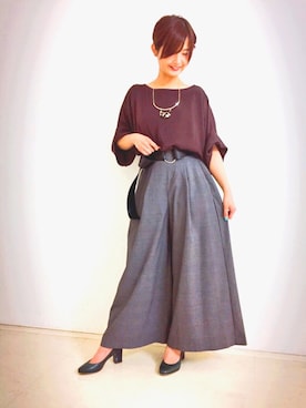 「アイテム（トップス、ブラウン系）」を使った、GRAND GLOBALつくば店さん（レディース・153cm）の夏コーディネート