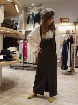 「アイテム（ジャンパースカート）」を使った、GRAND GLOBALつくば店さん（レディース・153cm）の秋コーディネート