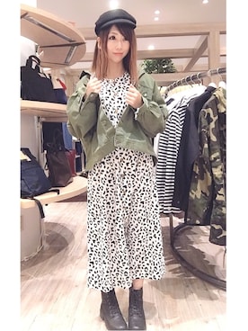 「スタッフコーデ」｜「アイテム（ワンピース/ドレス）」を使った、GRAND GLOBALつくば店さん（レディース・153cm）の春コーディネート