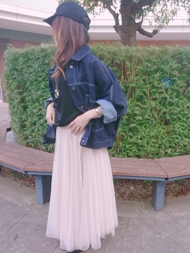 「スタッフコーデ」｜「アイテム（デニムジャケット）」を使った、GRAND GLOBALつくば店さん（メンズ・173cm）の春コーディネート