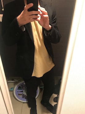 「Banana Republic（バナナリパブリック）のアイテム（テーラードジャケット）」を使った、107tbmさん（メンズ・176cm）の冬コーディネート