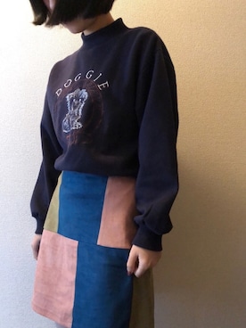 「used mix」｜「アイテム（スウェット）」を使った、himikoさん（レディース・157cm）の冬コーディネート