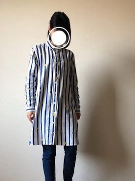 「グラニフ」｜「アイテム（シャツワンピース）」を使った、himikoさん（レディース・157cm）の春コーディネート