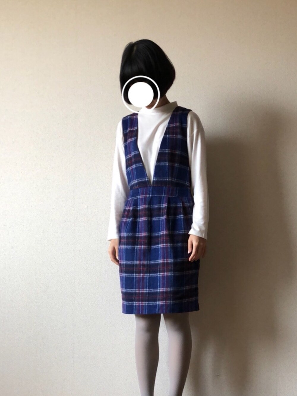「hamble by par avion、ローリーズファーム(LOWRYS FARM)、ワンピース、グレータイツ」｜「LOWRYS FARMのアイテム（ワンピース、ブルー系）」を使った、himikoさん（レディース・157cm）の春コーディネートの1枚目の写真