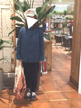 「I am I in fact...（アイアムアイインファクト）のアイテム（ナイロンジャケット）」を使った、yukaさん（レディース・152cm）の冬コーディネート