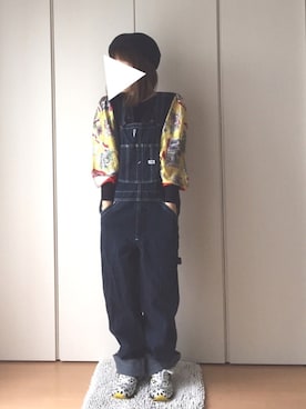 「ベレー帽推奨委員会」｜「アイテム（サロペット/オーバーオール）」を使った、yukaさん（レディース・152cm）の春コーディネート
