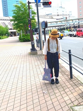 「ゆったりシルエット」｜「アイテム（帽子）」を使った、yukaさん（レディース・153cm）の夏コーディネート