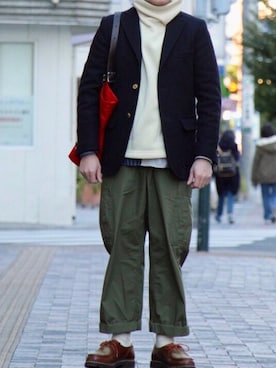 「Johnbull（ジョンブル）のアイテム（テーラードジャケット）」を使った、Valmiusさん（メンズ・165cm）の冬コーディネート