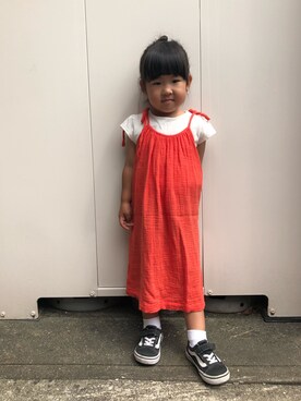 「キャミソールワンピース」｜Mutsumi Mizueさん（キッズ・90cm）の夏コーディネート
