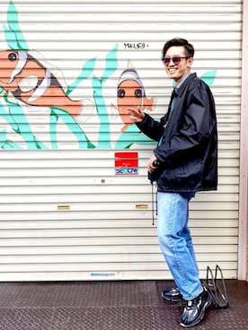 「CDG（シーディージー）のアイテム（ジャケット/アウター）」を使った、じりひさん（メンズ・173cm）の春コーディネート