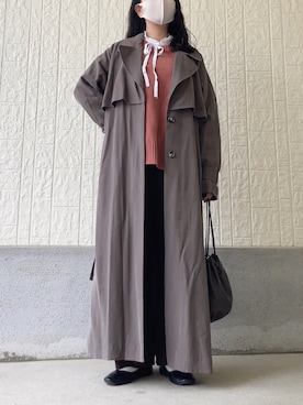 「A part by（アパートバイ）のアイテム（トレンチコート）」を使った、ｋａｎｎａさん（レディース・150cm）の春コーディネート