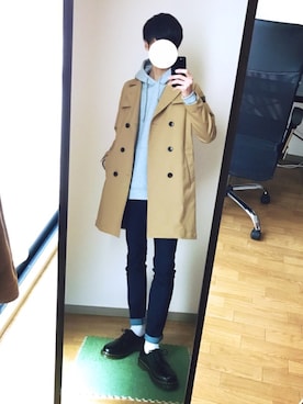 「STUDIOUS（ステュディオス）のアイテム（トレンチコート）」を使った、ryo_kandaさん（メンズ・175cm）の冬コーディネート