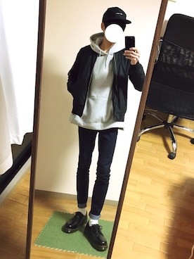 「Dr. Martens（ドクターマーチン）のDr.Martens ドクターマーチン 1461Z 3EYE GIBSON SHOE 3ホール ギブソン シューズ 11838002 BLACK（ブーツ）」を使った、ryo_kandaさん（メンズ・175cm）の冬コーディネート