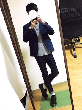 「Dr. Martens（ドクターマーチン）のDr.Martens ドクターマーチン 1461Z 3EYE GIBSON SHOE 3ホール ギブソン シューズ 11838002 BLACK（ブーツ）」を使った、ryo_kandaさん（メンズ・175cm）の冬コーディネート