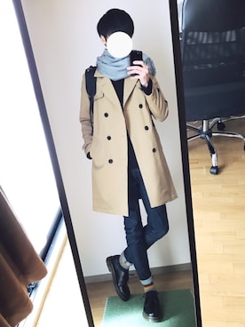 「STUDIOUS（ステュディオス）のアイテム（トレンチコート）」を使った、ryo_kandaさん（メンズ・175cm）の冬コーディネート