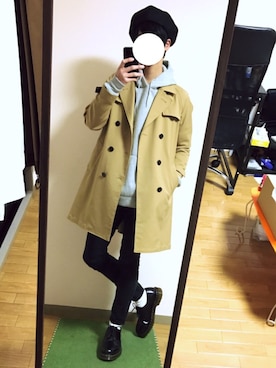 「STUDIOUS（ステュディオス）のアイテム（トレンチコート）」を使った、ryo_kandaさん（メンズ・175cm）の冬コーディネート