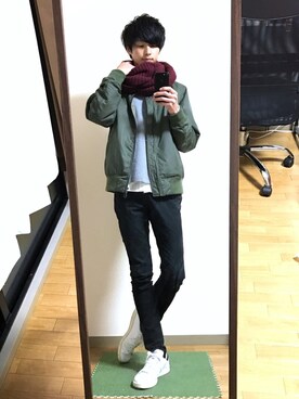 「UNIQLO（ユニクロ）のアイテム（ブルゾン）」を使った、ryo_kandaさん（メンズ・175cm）の冬コーディネート