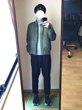 「UNIQLO（ユニクロ）のアイテム（ブルゾン）」を使った、ryo_kandaさん（メンズ・175cm）の冬コーディネート
