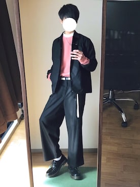 「HARE（ハレ）のロングガチャベルト(HARE)（ベルト）」を使った、ryo_kandaさん（メンズ・175cm）の冬コーディネート