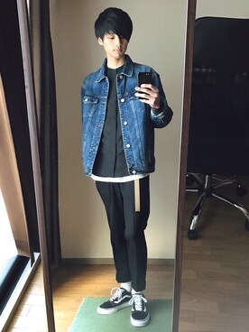 「SHIPS JET BLUE（シップスジェットブルー）のアイテム（デニムジャケット）」を使った、ryo_kandaさん（メンズ・175cm）の冬コーディネート