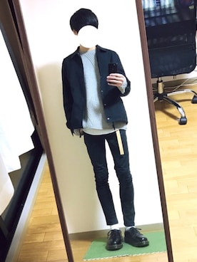 「Dr. Martens（ドクターマーチン）のDr.Martens ドクターマーチン 1461Z 3EYE GIBSON SHOE 3ホール ギブソン シューズ 11838002 BLACK（ブーツ）」を使った、ryo_kandaさん（メンズ・175cm）の春コーディネート