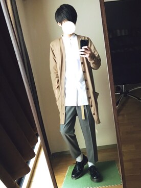 「GU（ジーユー）のアイテム（スラックス）」を使った、ryo_kandaさん（メンズ・175cm）の春コーディネート