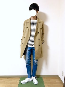 「STUDIOUS（ステュディオス）のアイテム（トレンチコート）」を使った、ryo_kandaさん（メンズ・175cm）の春コーディネート