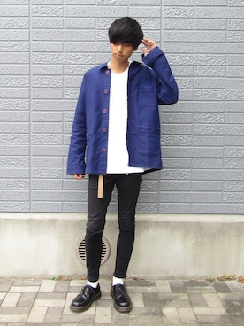 「Dr. Martens（ドクターマーチン）のDr.Martens ドクターマーチン 1461Z 3EYE GIBSON SHOE 3ホール ギブソン シューズ 11838002 BLACK（ブーツ）」を使った、ryo_kandaさん（メンズ・175cm）の秋コーディネート