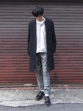 「Dr. Martens（ドクターマーチン）のDr.Martens ドクターマーチン 1461Z 3EYE GIBSON SHOE 3ホール ギブソン シューズ 11838002 BLACK（ブーツ）」を使った、ryo_kandaさん（メンズ・175cm）の秋コーディネート