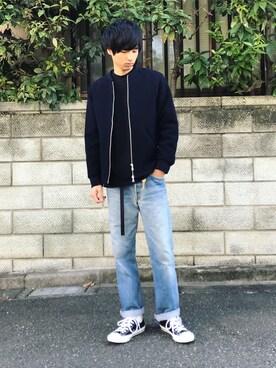 「CONVERSE（コンバース）のconverse コンバース ALL STAR 100 COLORS OX オールスター 100 カラーズ オックス 32861791 BLACK（スニーカー）」を使った、ryo_kandaさん（メンズ・175cm）の秋コーディネート