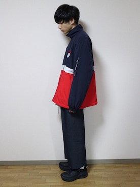 「FILA（フィラ）のアイテム（ナイロンジャケット）」を使った、ryo_kandaさん（メンズ・175cm）の春コーディネート