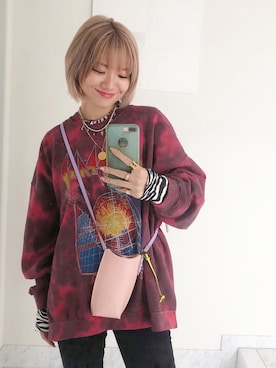 「STYLENANDA（スタイルナンダ）のアイテム（Tシャツ/カットソー）」を使った、橋本江莉果さん（レディース・165cm）の秋コーディネート