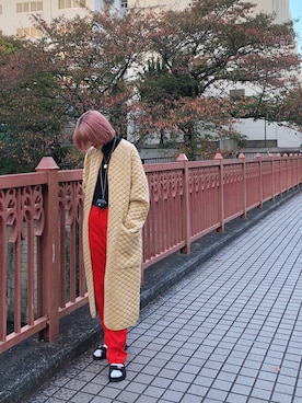 「STYLENANDA（スタイルナンダ）のアイテム（Tシャツ/カットソー）」を使った、橋本江莉果さん（レディース・165cm）の秋コーディネート