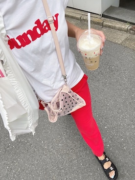 「MASTER&Co（マスターアンドコー）のアイテム（Tシャツ/カットソー）」を使った、橋本江莉果さん（レディース・166cm）の春コーディネート