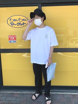 「にゃー（ニャー）のアイテム」を使った、11tmgさん（メンズ・175cm）の夏コーディネート