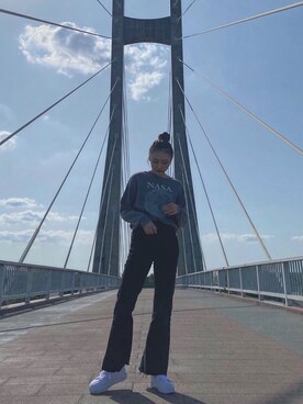 「海外」｜「アイテム（スウェット）」を使った、konatsu:)さん（レディース・167cm）の春コーディネート