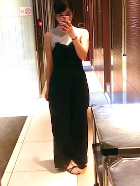 「OLIVE des OLIVE（オリーブデオリーブ）のアイテム（オールインワン・サロペット）」を使った、みちゃん。さん（レディース・158cm）の夏コーディネート