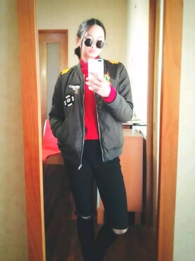 「Forever（フォーエバー）のアイテム」を使った、M A Iさん（レディース・163cm）の冬コーディネート