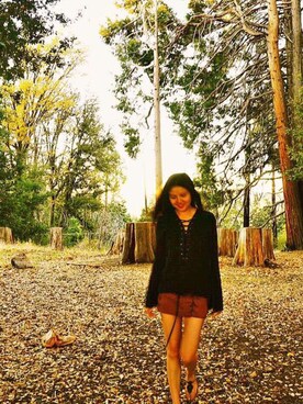 「Endless Rose（エンドレスローズ）のアイテム」を使った、Jiewen Renさん（レディース・168cm）の冬コーディネート