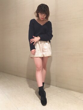 「LILY BROWN（リリーブラウン）のアイテム（その他トップス）」を使った、yuka tsuchiyaさん（レディース・153cm）の冬コーディネート