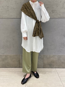 「ロングシャツ」｜「アイテム（財布/小物）」を使った、YUU   LOWRYS FARMルクアさん（レディース・164cm）の春コーディネート