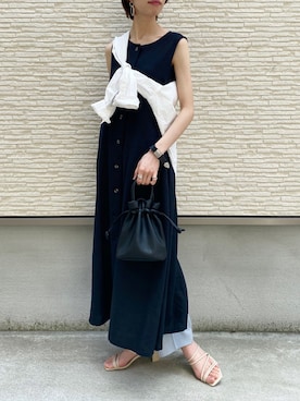 「LOWRYS FARM（ローリーズファーム）のセンタープレスカラーフレアパンツ　870189（その他パンツ）」を使った、YUU   LOWRYS FARMルクアさん（レディース・164cm）の春コーディネート