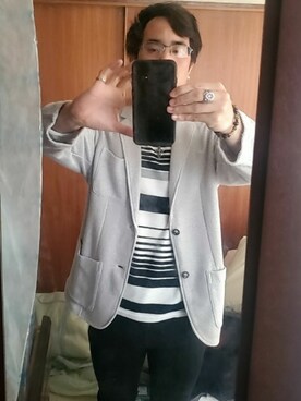 「TAKA-Q（タカキュー）のアイテム（ジャケット/アウター）」を使った、hamilnさん（メンズ・165cm）の春コーディネート