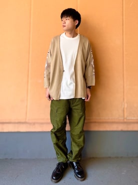「PLUS ONE（プラスワン）のアイテム（Tシャツ/カットソー）」を使った、おっきーさん（メンズ・170cm）の春コーディネート