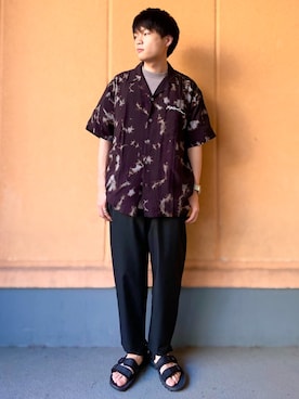 「CAMP7（キャンプセブン）のアイテム（サンダル）」を使った、おっきーさん（メンズ・170cm）の春コーディネート
