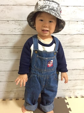 「B系」｜「アイテム（オールインワン・サロペット）」を使った、Kantaさん（キッズ・70cm）の春コーディネート
