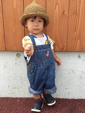 「1歳5ヶ月」｜「アイテム（オールインワン・サロペット）」を使った、Kantaさん（キッズ・70cm）の夏コーディネート